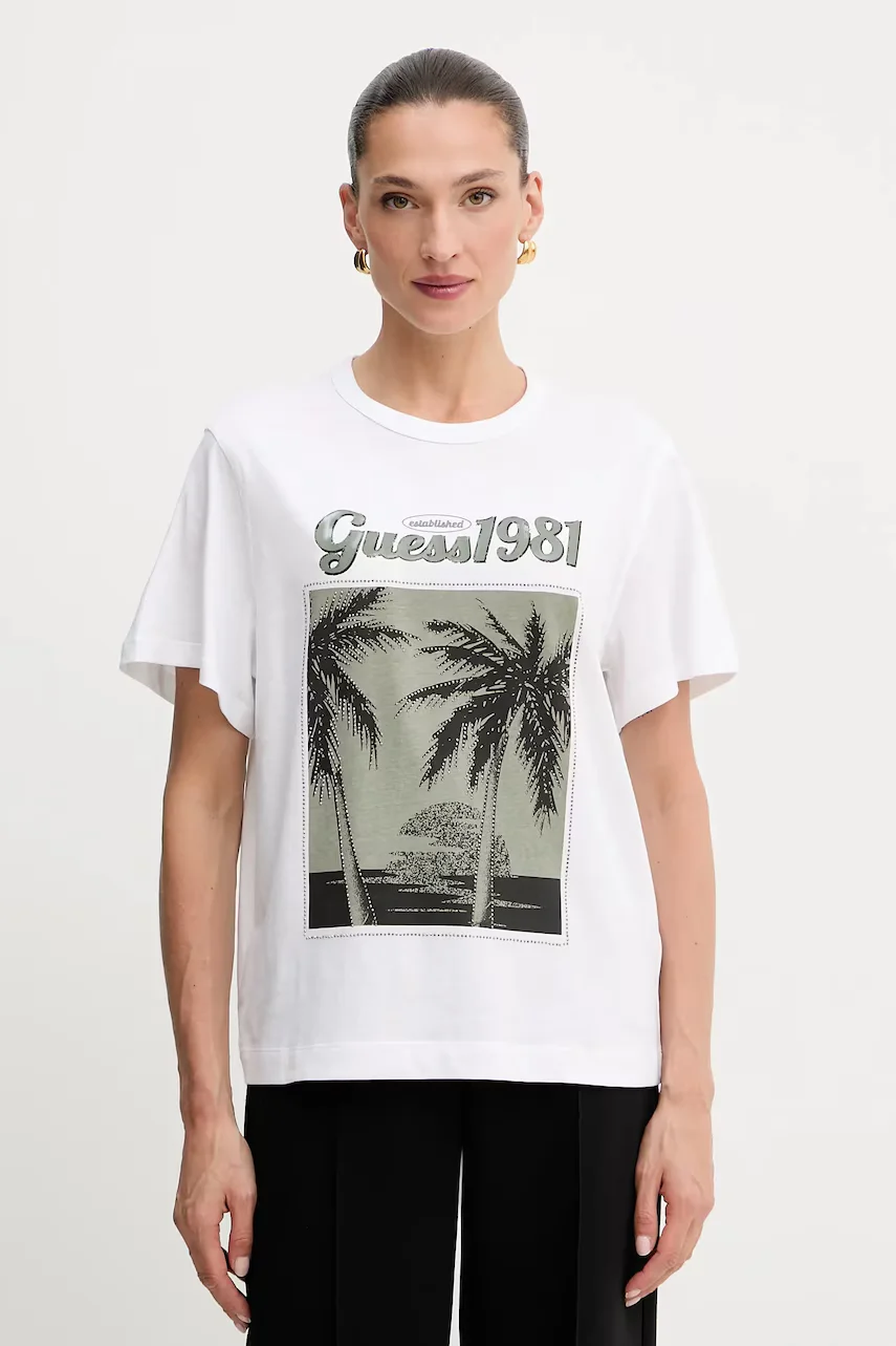 GUESS Памучна тениска