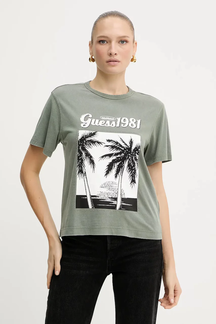 GUESS Памучна тениска
