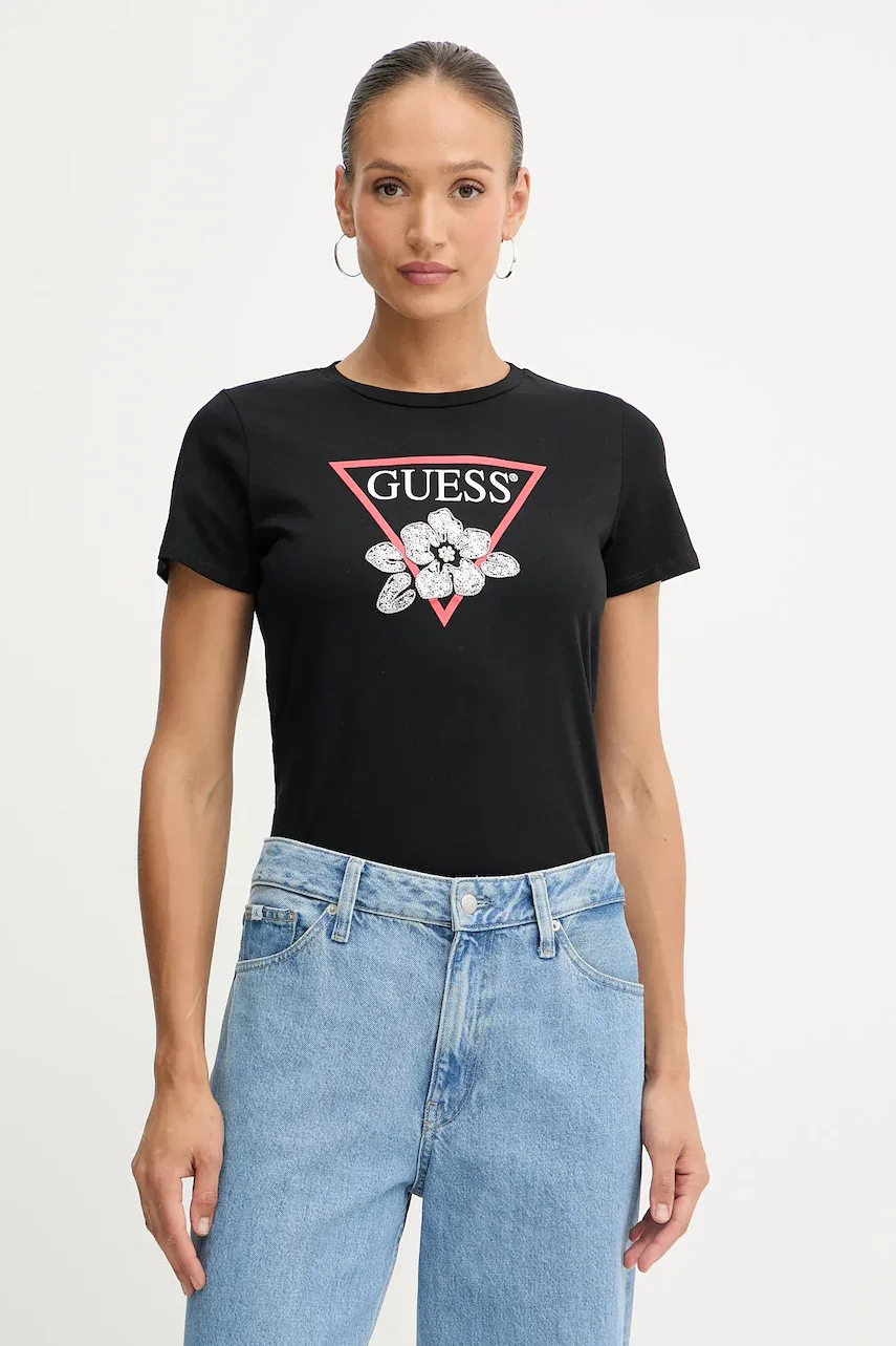 GUESS Памучна тениска