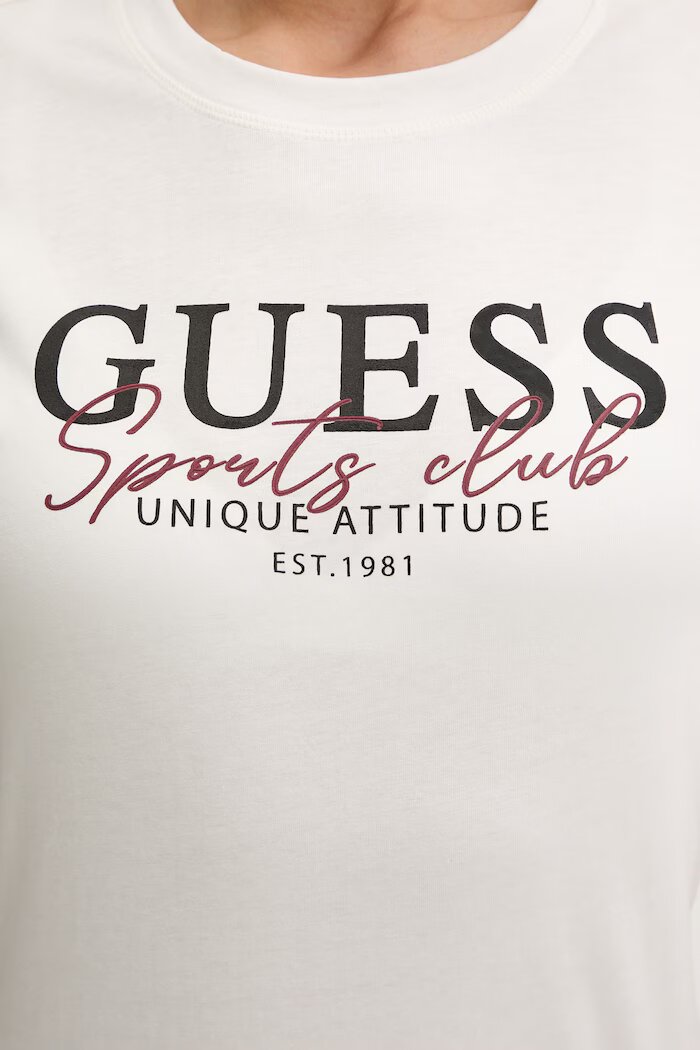 GUESS Памучна тениска ARTEMISIA дамска в бежово V6RI05 I3Z14