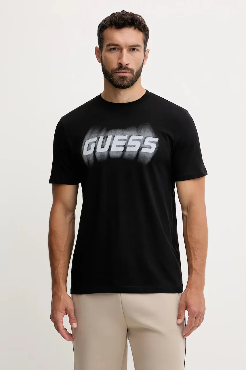 GUESS Памучна тениска ASCANIO