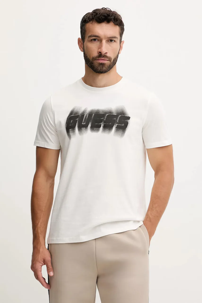 GUESS Памучна тениска ASCANIO