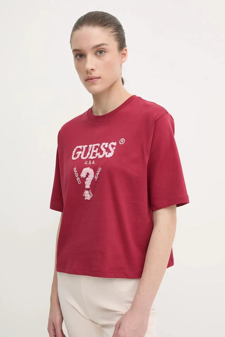 GUESS Памучна тениска AURLIE