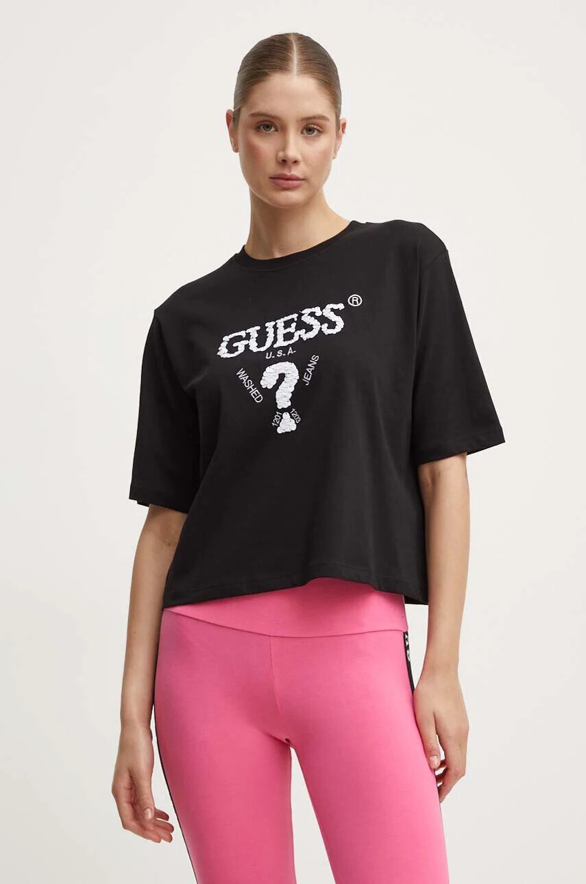 GUESS Памучна тениска AURLIE