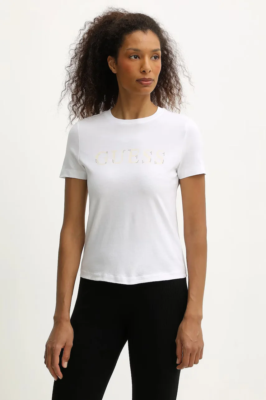 GUESS Памучна тениска CLELIA