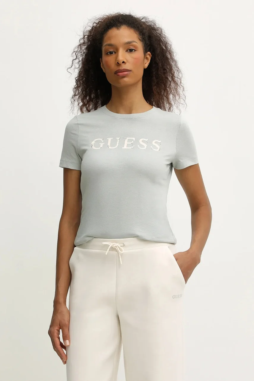 GUESS Памучна тениска CLELIA