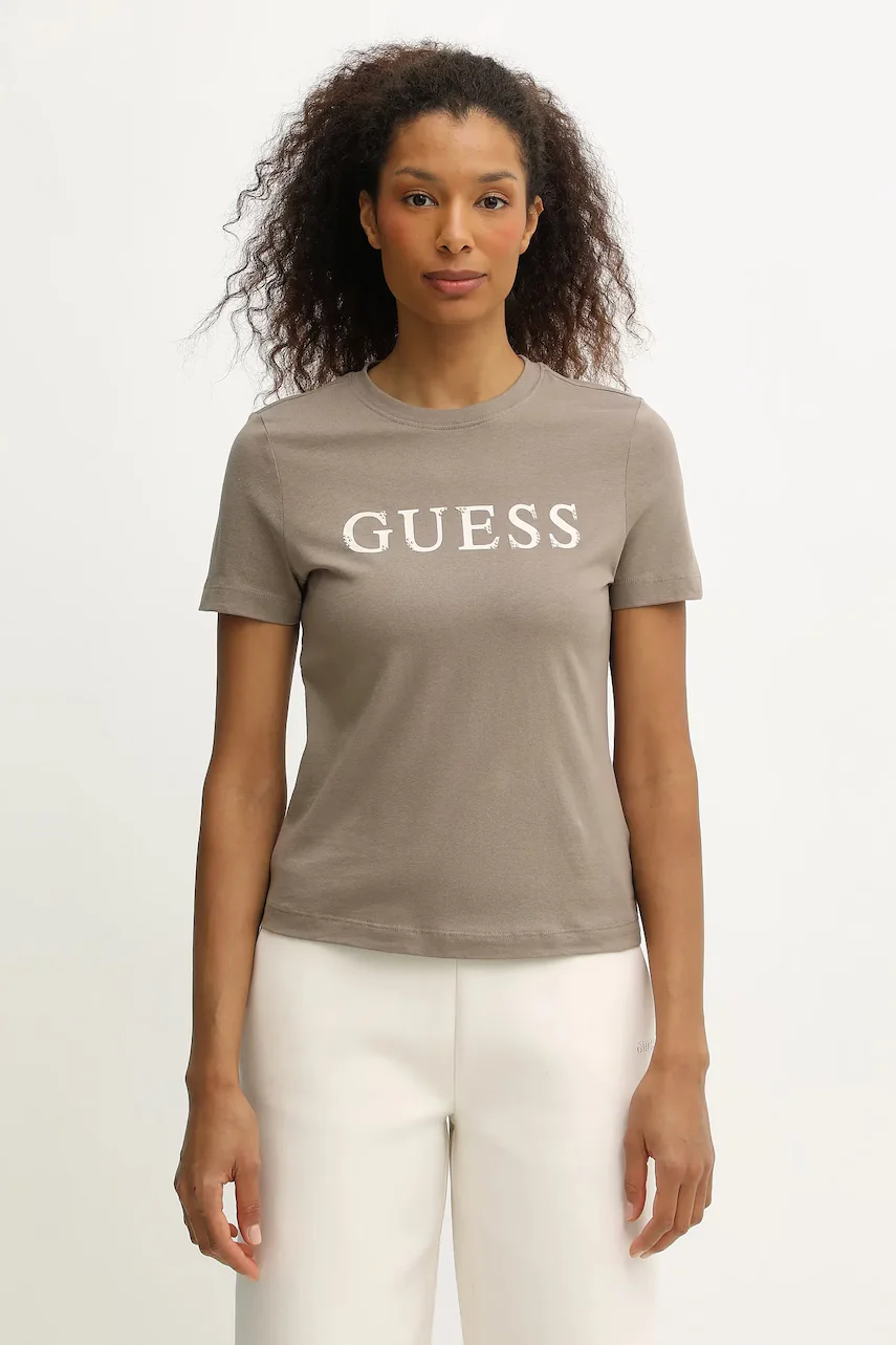 GUESS Памучна тениска CLELIA