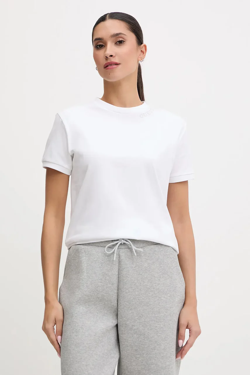 GUESS Памучна тениска CLELIA