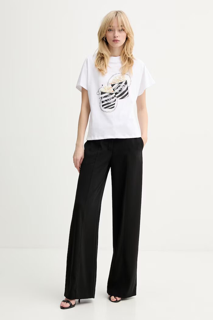 GUESS Памучна тениска дамска в бяло W6RI28 I3Z14