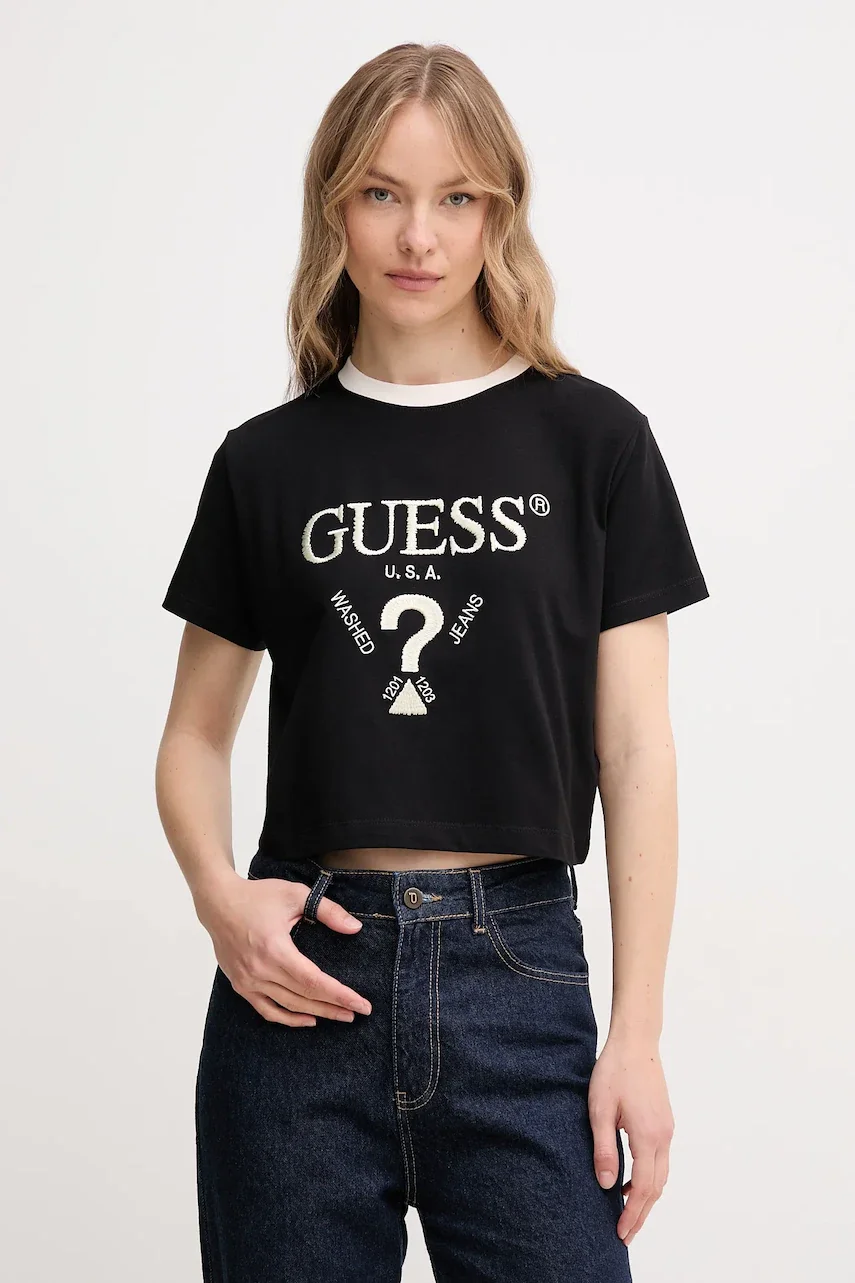 GUESS Памучна тениска FILANTA