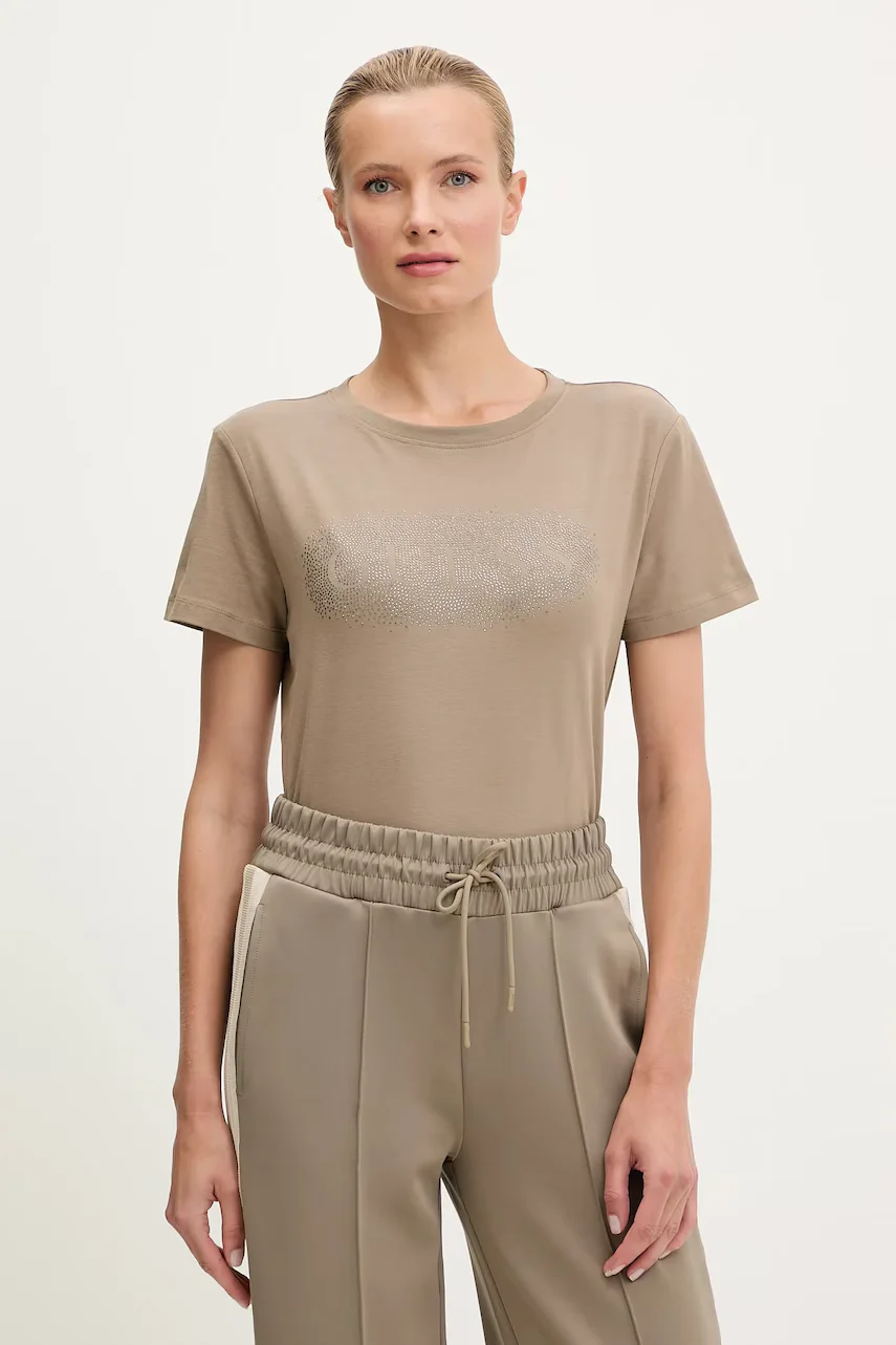 GUESS Памучна тениска INGRID