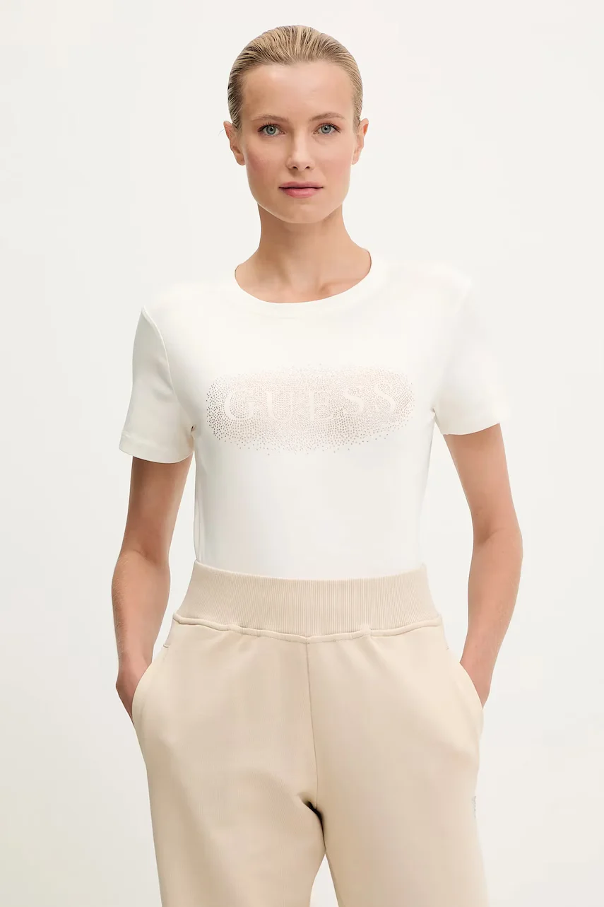 GUESS Памучна тениска INGRID