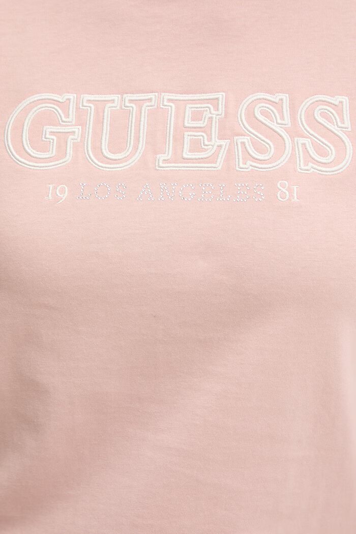 GUESS Памучна тениска KETTY дамска в розово V6RI10 I3Z14