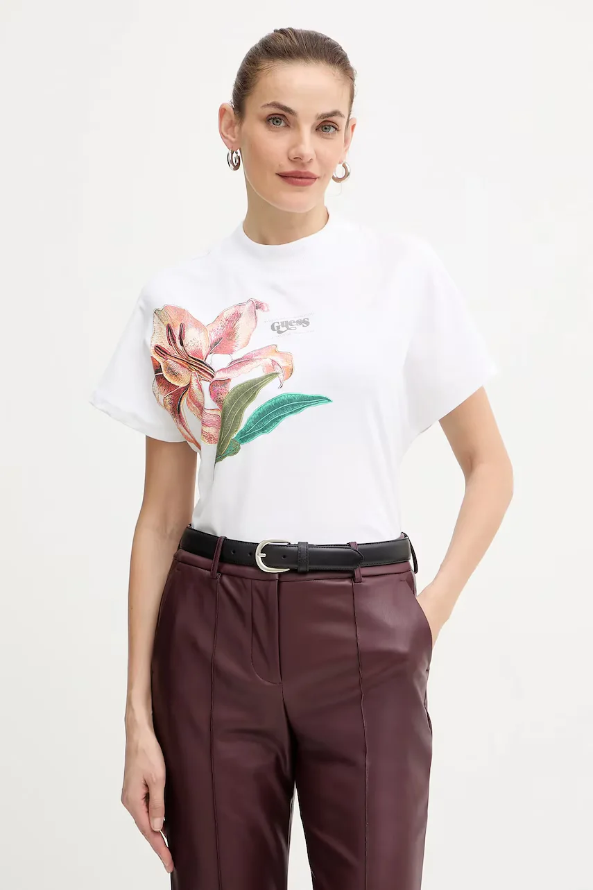 GUESS Памучна тениска LILY