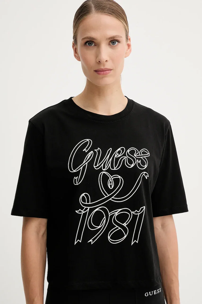 GUESS Памучна тениска MISTY