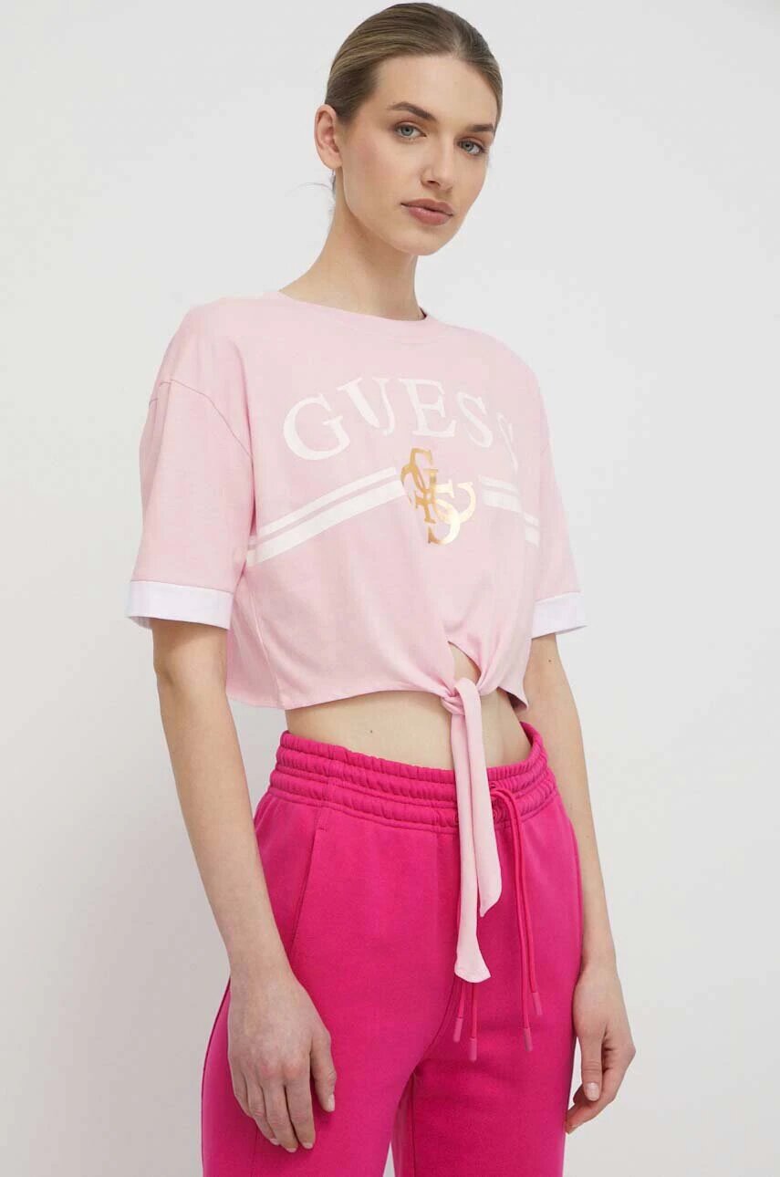 GUESS Памучна тениска MYLAH