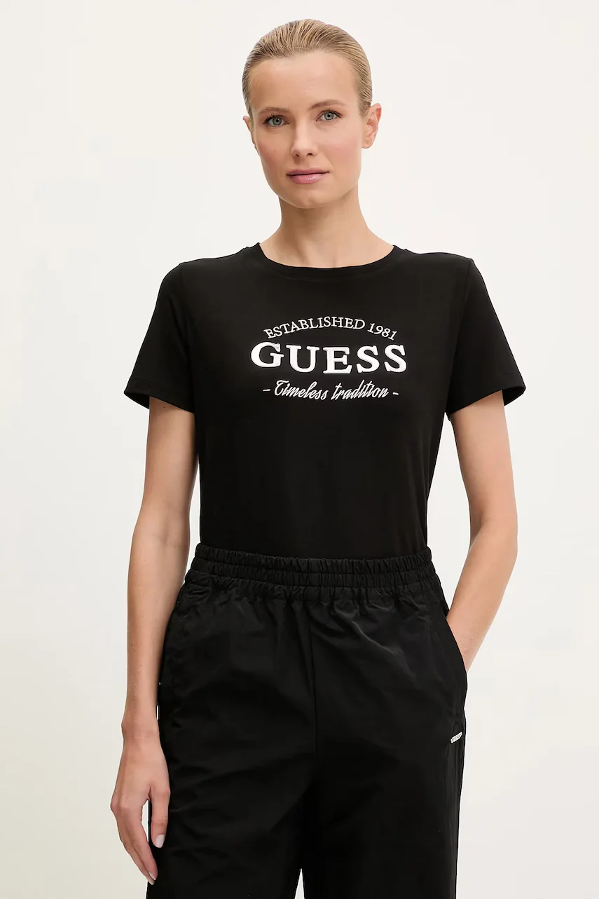 GUESS Памучна тениска NINA