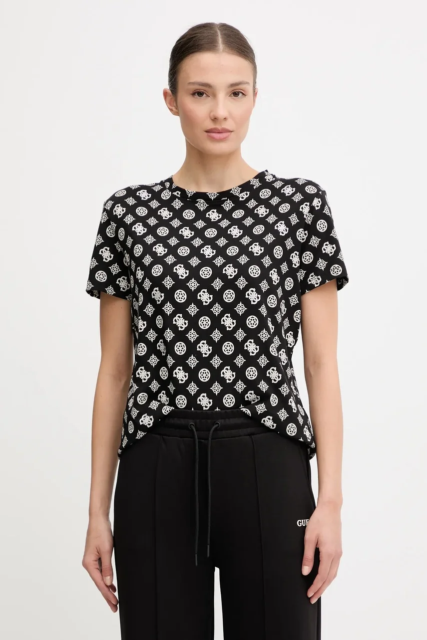 GUESS Памучна тениска PEONY