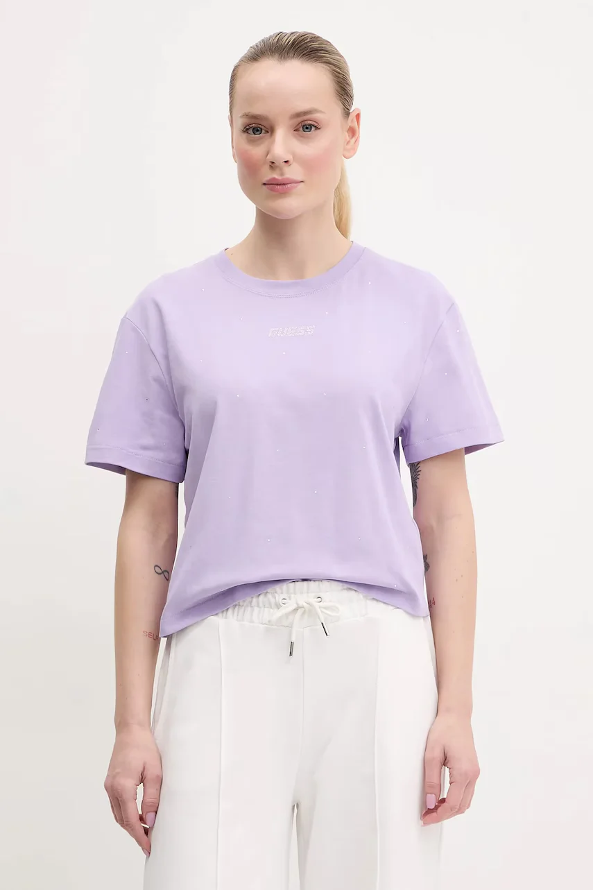 GUESS Памучна тениска PRIMULA