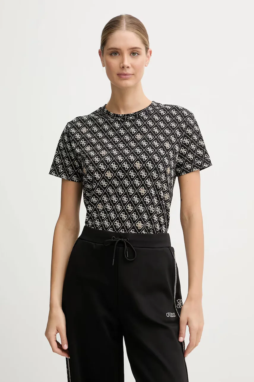 GUESS Памучна тениска RHOMBUS