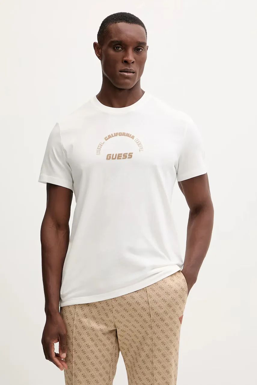 GUESS Памучна тениска SHIRO