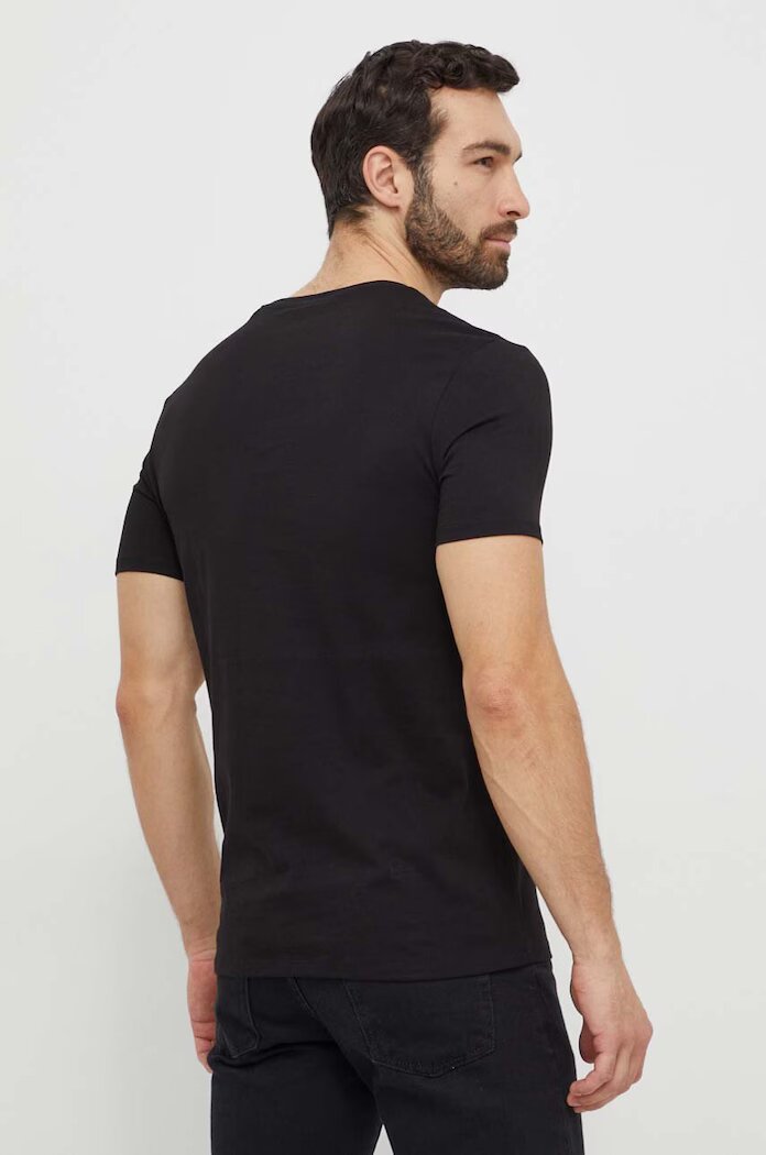 GUESS Памучна тениска в черно с изчистен дизайн M2YI36 I3Z14