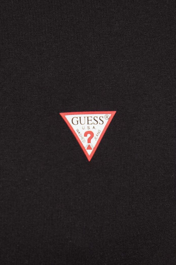 GUESS Памучна тениска в черно с изчистен дизайн M2YI36 I3Z14