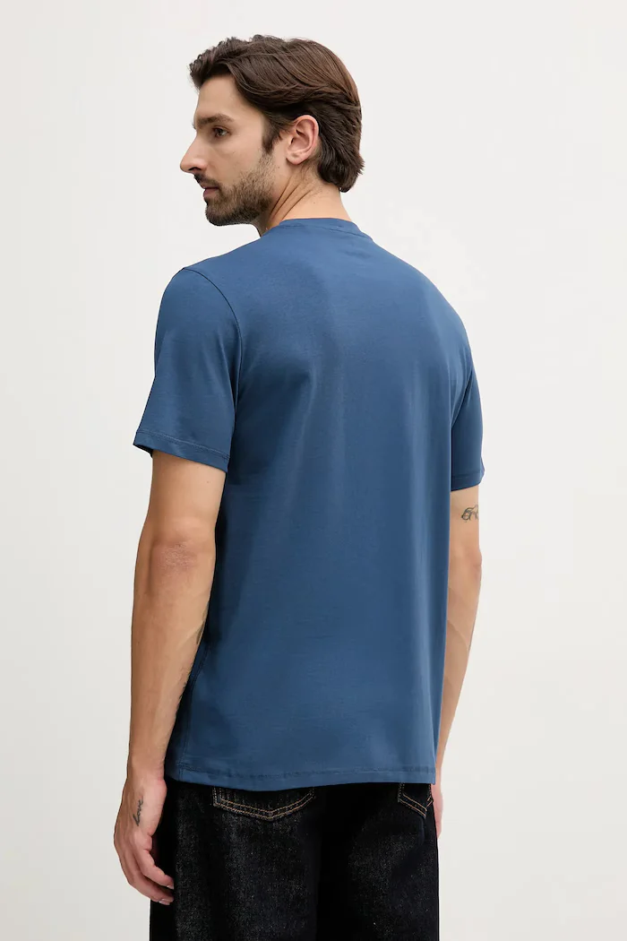 GUESS Памучна тениска в синьо с десен M5YI13 I3Z14
