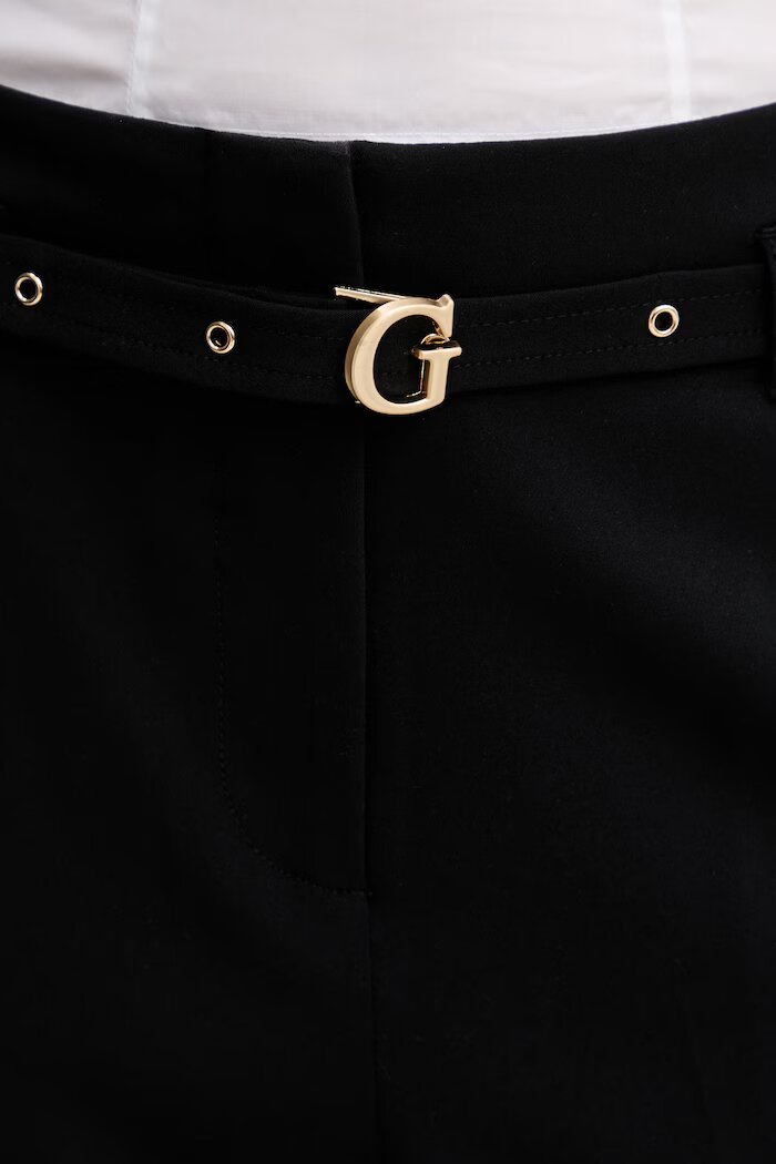 GUESS панталон дамски черен с висока талия W6GB17 W1894