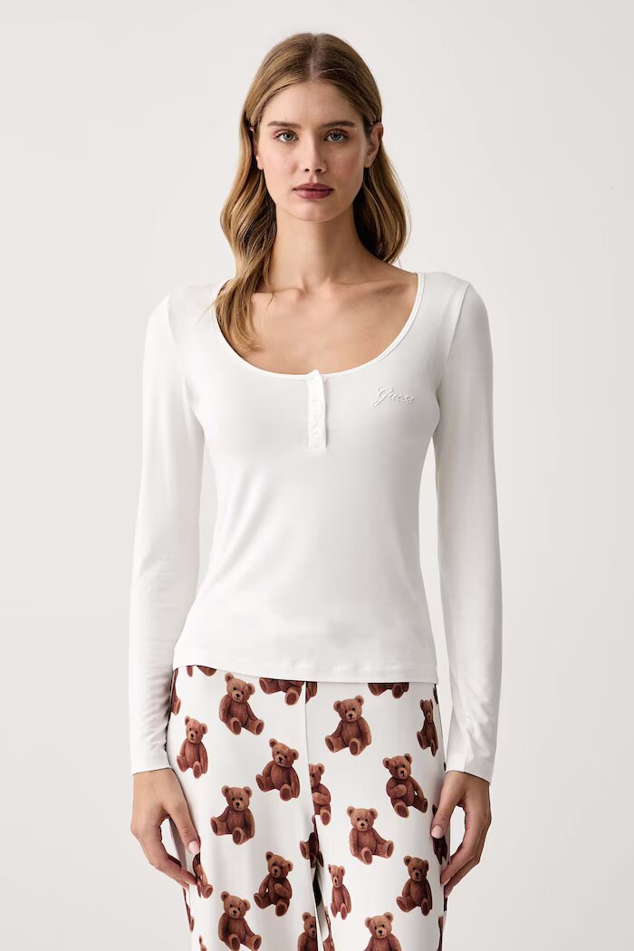 GUESS пижама дамска от вискоза ARIA бежова O6BX01 K5026