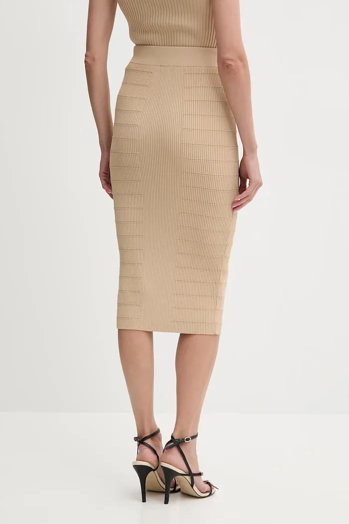 GUESS Пола EVANGELINE в бежово среднодълга с кройка тип молив W5YD66 Z0130