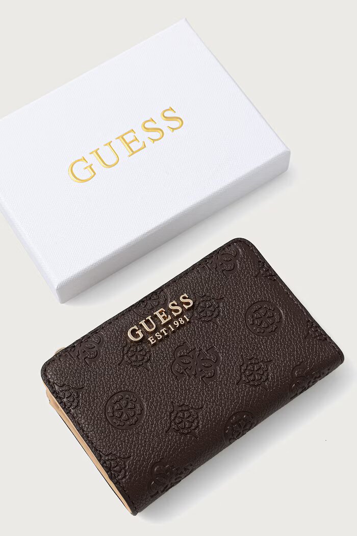 GUESS портфейл дамски от имитация на кожа BLAKE кафяв SWPD22 22156