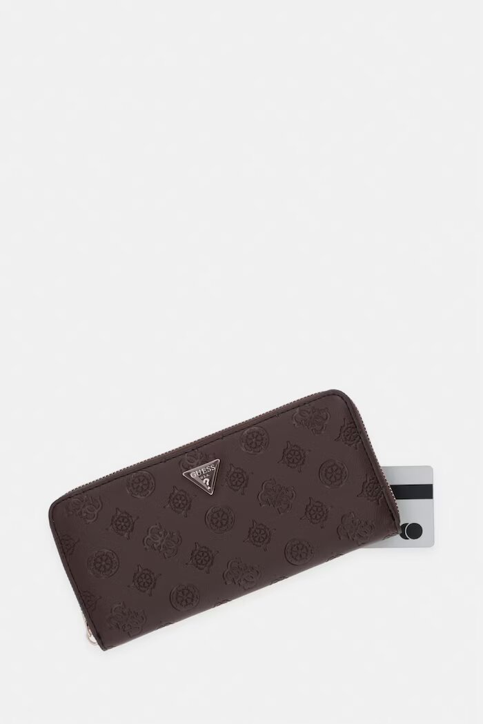 GUESS портфейл дамски от имитация на кожа DIANA кафяв SWPD97 27146