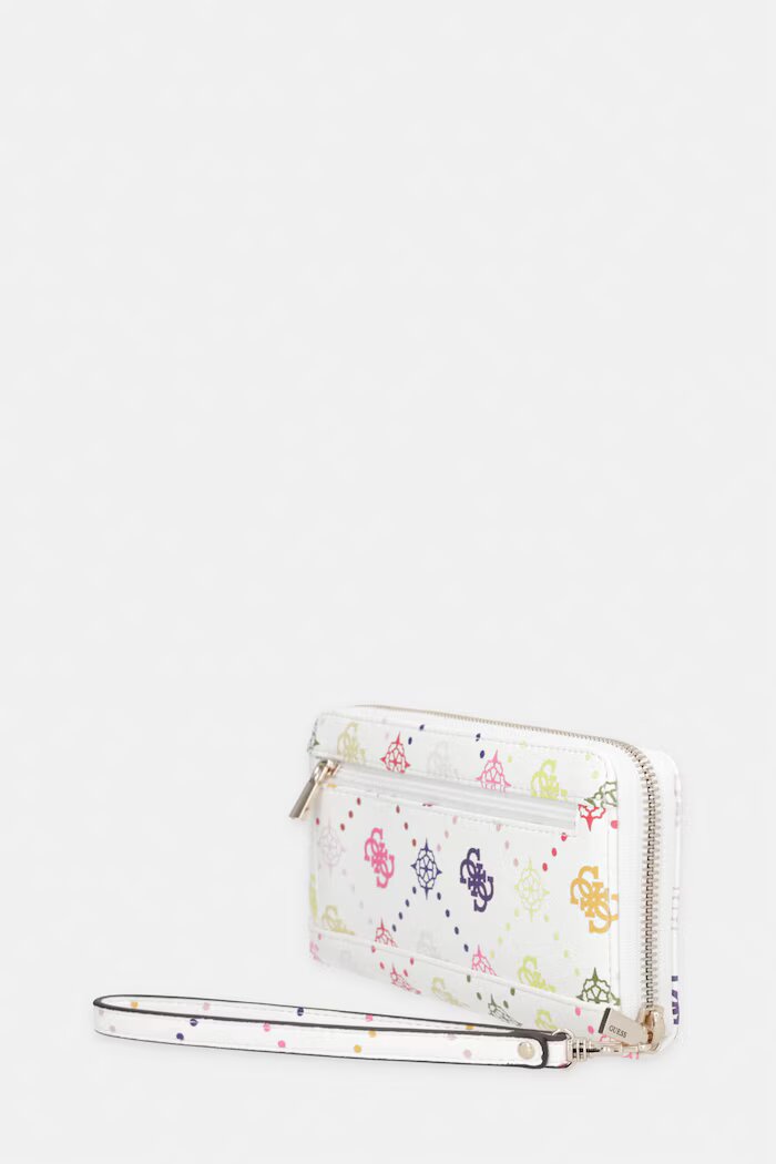GUESS портфейл дамски от имитация на кожа EMELIE бял SWGM99 28146