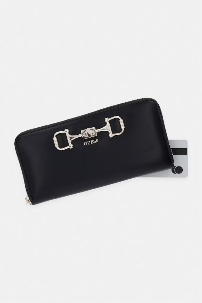 GUESS портфейл дамски от имитация на кожа JANIE черен SWVG99 10146