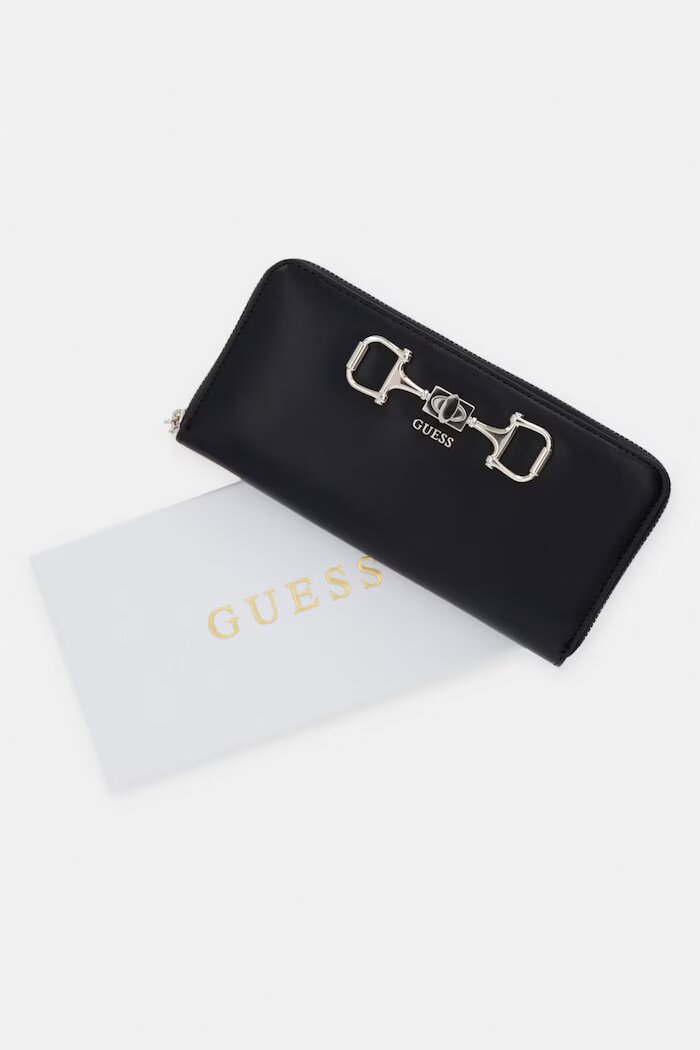 GUESS портфейл дамски от имитация на кожа JANIE черен SWVG99 10146
