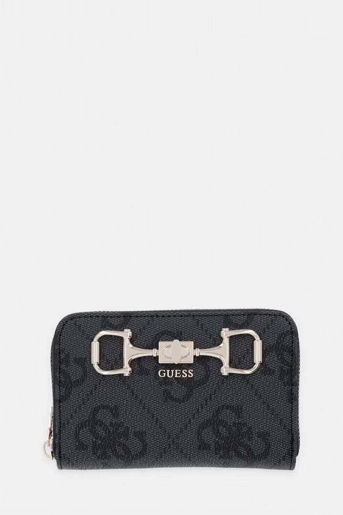GUESS Портфейл дамски от имитация на кожа JANIE сив SWOS99 24140