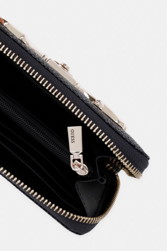 GUESS Портфейл дамски от имитация на кожа JANIE сив SWOS99 24140