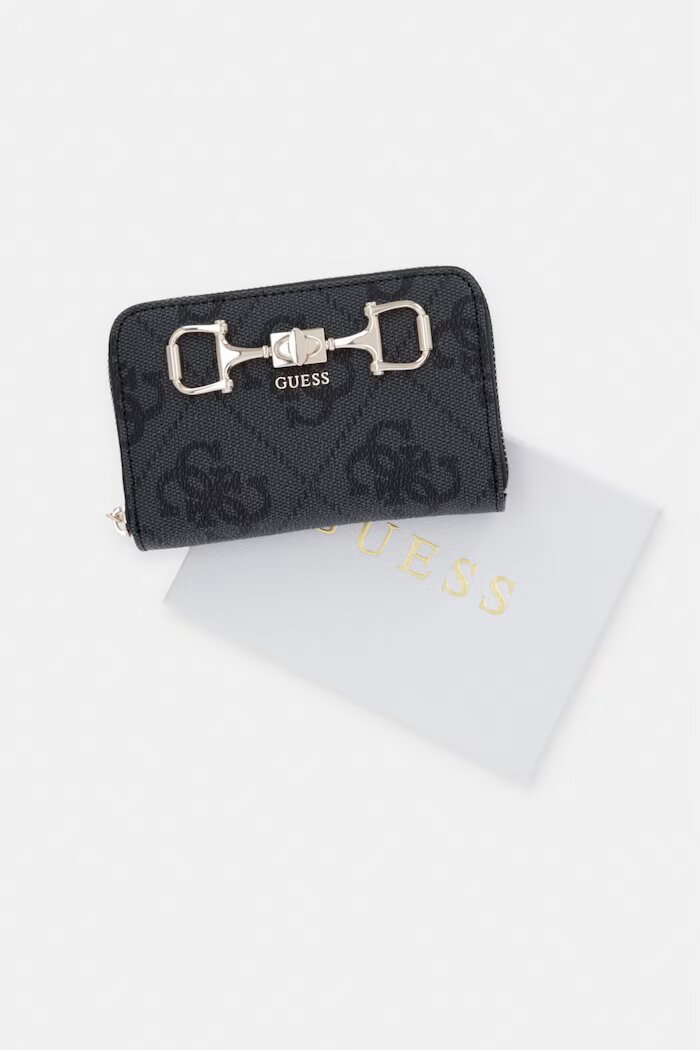 GUESS Портфейл дамски от имитация на кожа JANIE сив SWOS99 24140