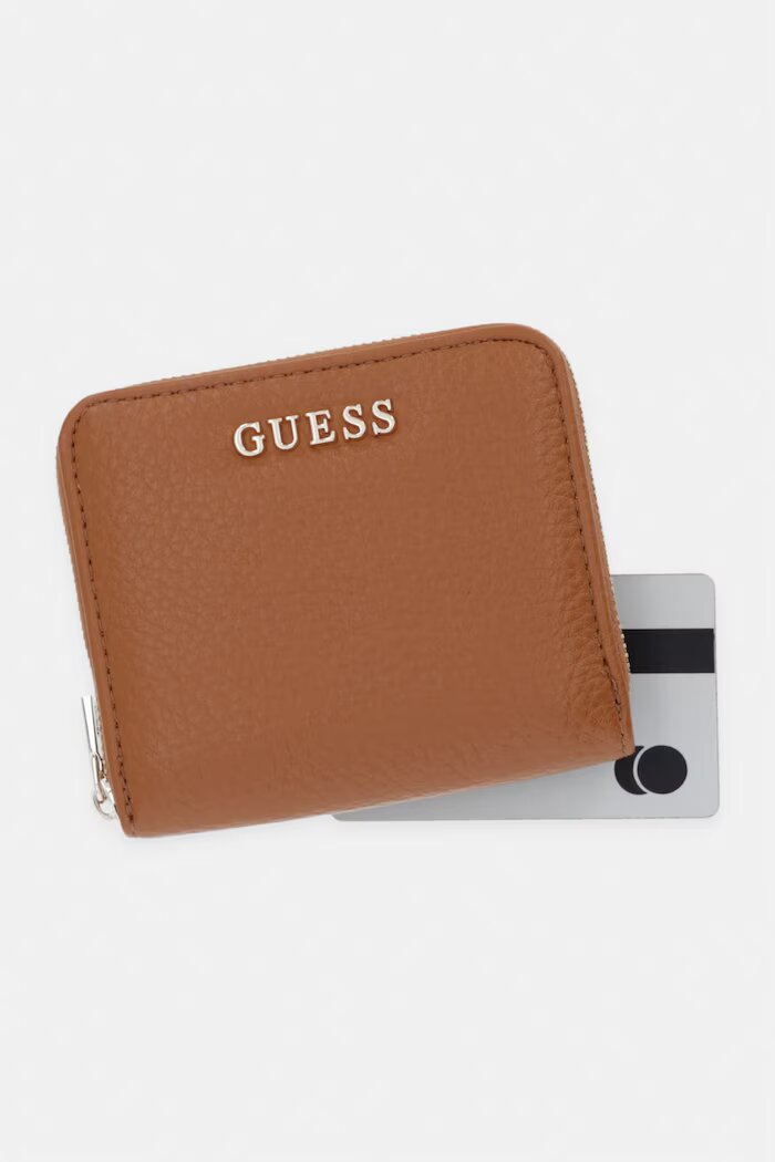 GUESS портфейл дамски от имитация на кожа JESSA кафяв SWBG83 62137