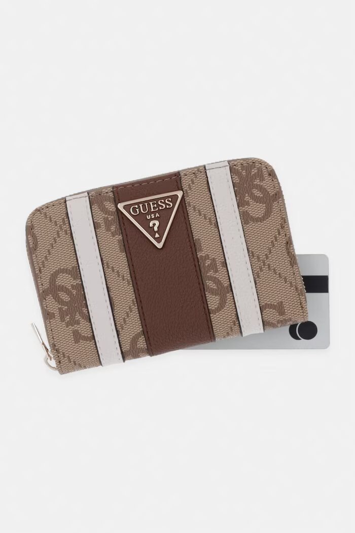 GUESS портфейл дамски от имитация на кожа LAUREL бежов SWSS74 59140