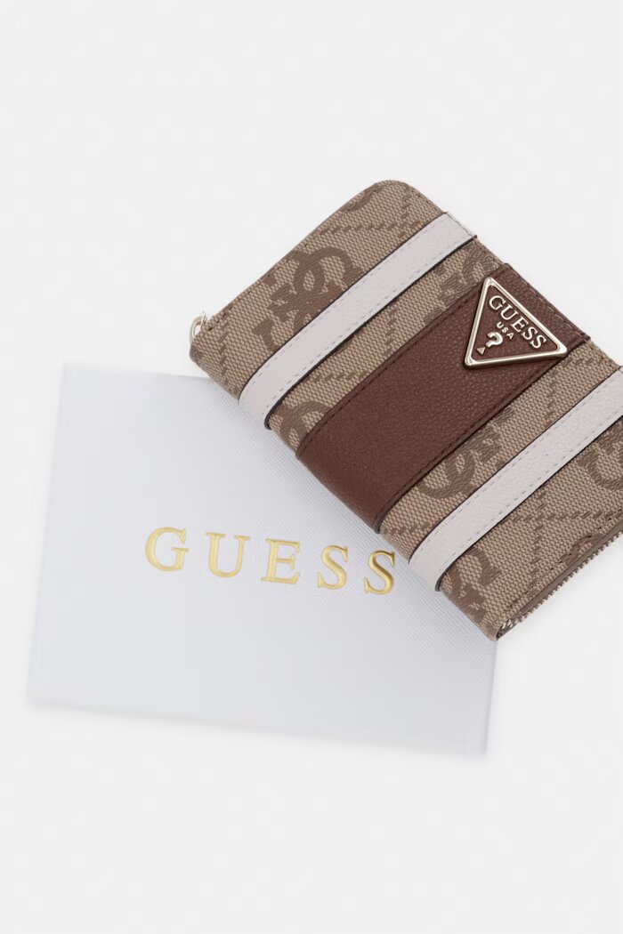 GUESS портфейл дамски от имитация на кожа LAUREL бежов SWSS74 59140