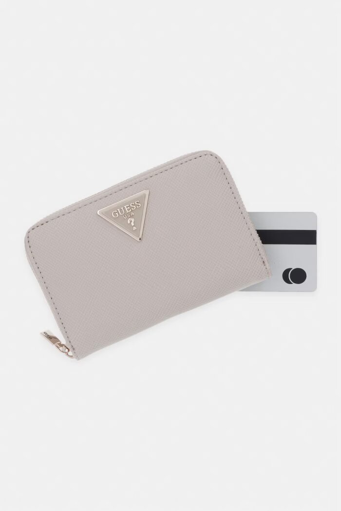 GUESS портфейл дамски от имитация на кожа LAUREL бежов SWZG74 59140