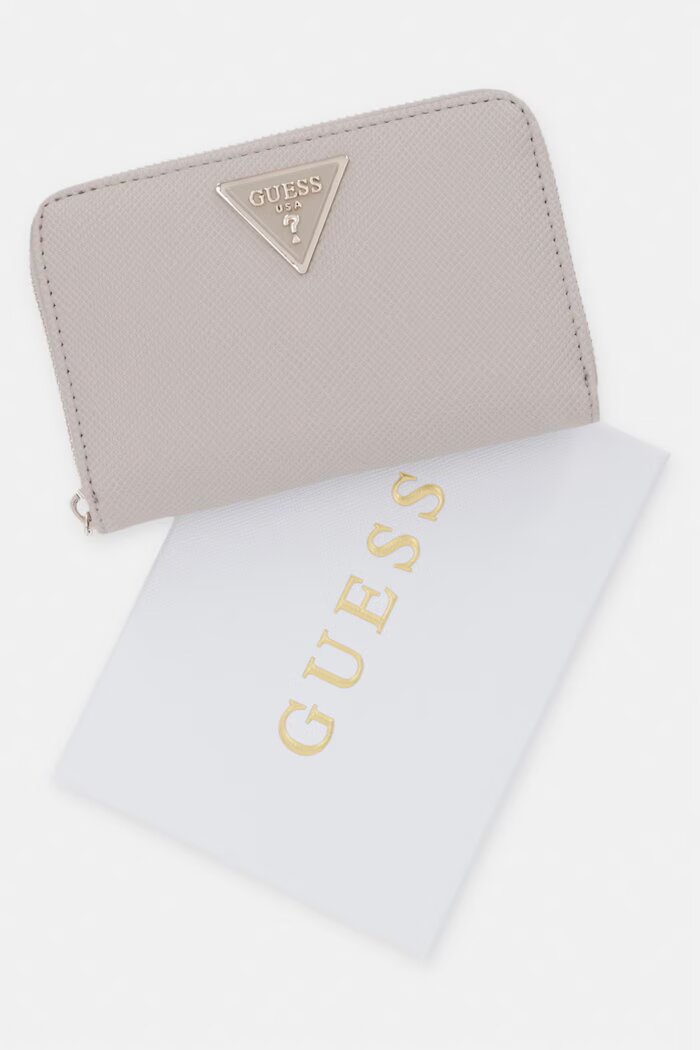 GUESS портфейл дамски от имитация на кожа LAUREL бежов SWZG74 59140