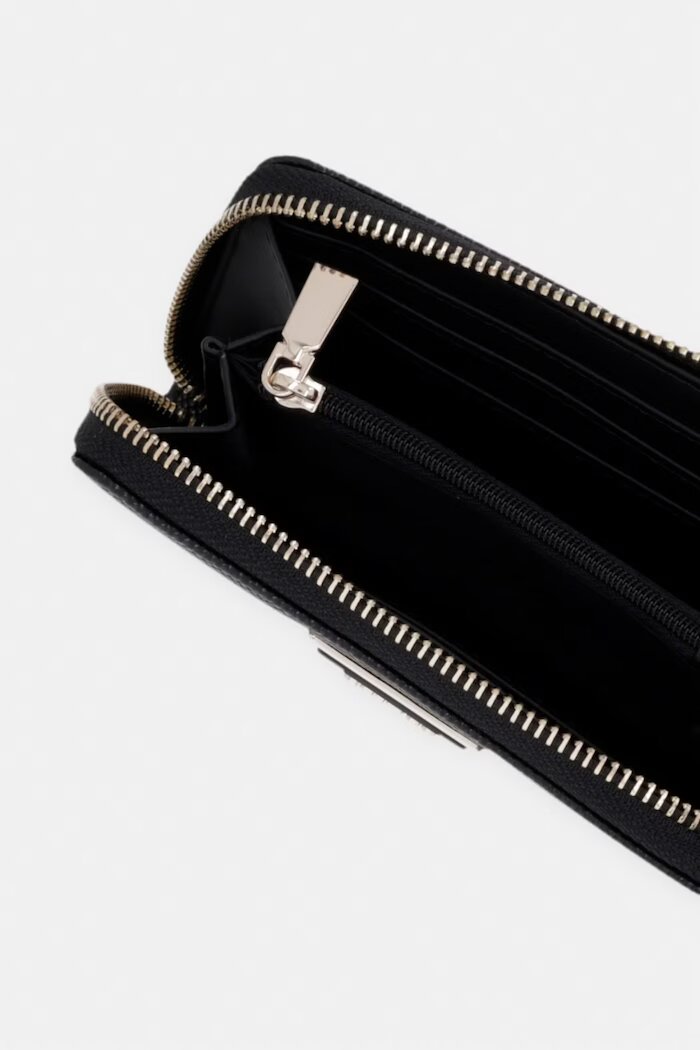 GUESS портфейл дамски от имитация на кожа LAUREL черен SWZG74 59140