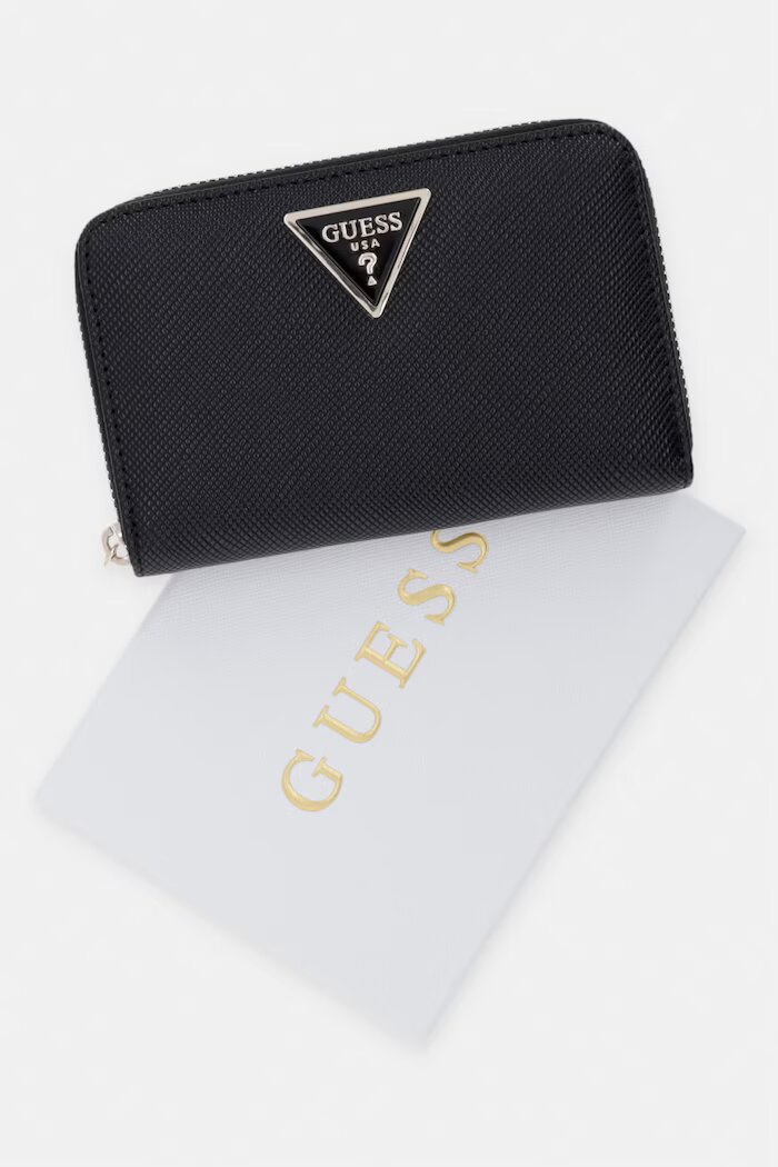 GUESS портфейл дамски от имитация на кожа LAUREL черен SWZG74 59140