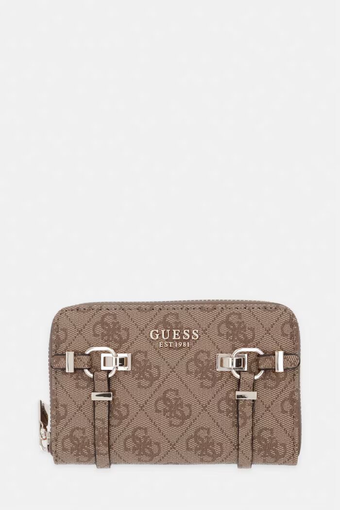 GUESS портфейл дамски от имитация на кожа LEONA бежов SWSG99 17140