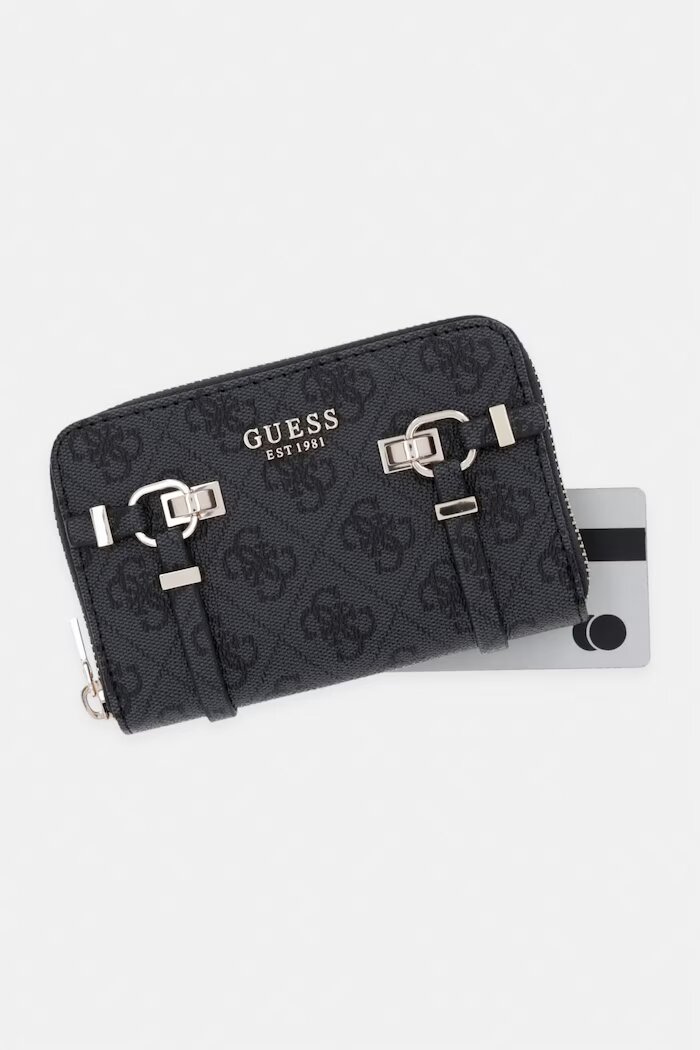 GUESS портфейл дамски от имитация на кожа LEONA сив SWSG99 17140
