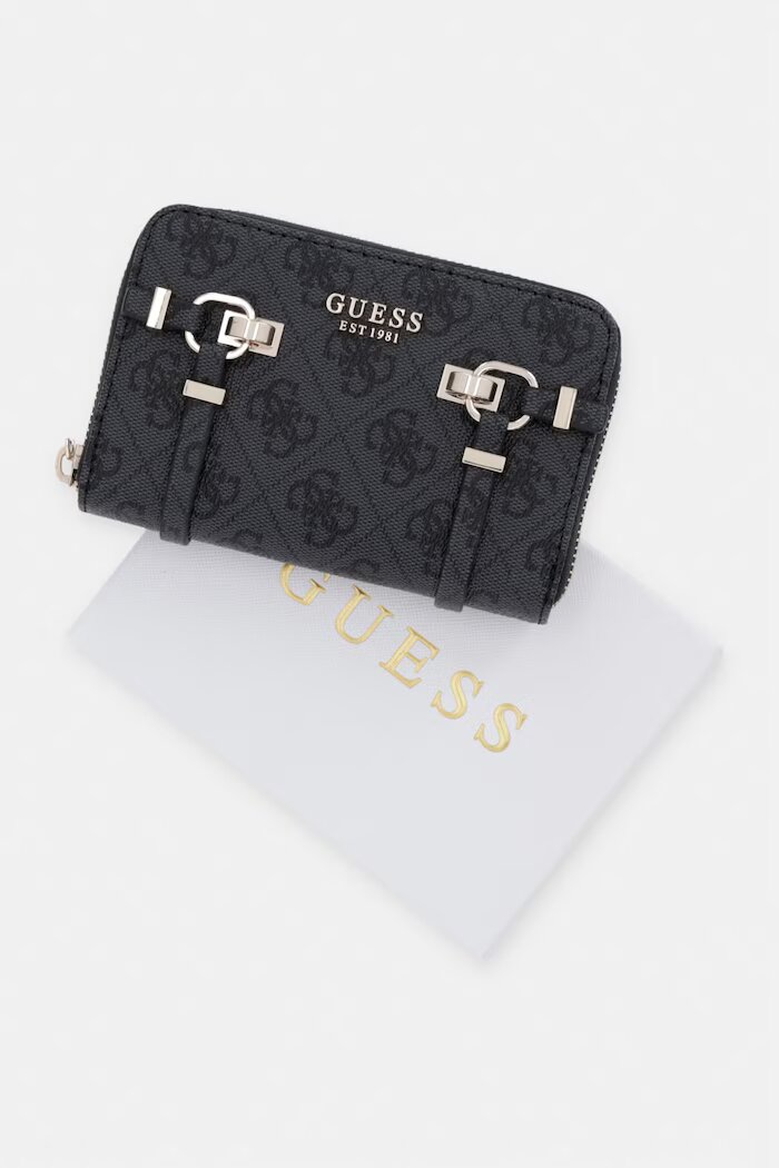 GUESS портфейл дамски от имитация на кожа LEONA сив SWSG99 17140