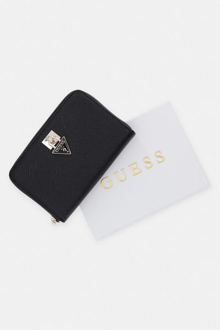 GUESS портфейл дамски от имитация на кожа PATSIE черен SWZG99 19140